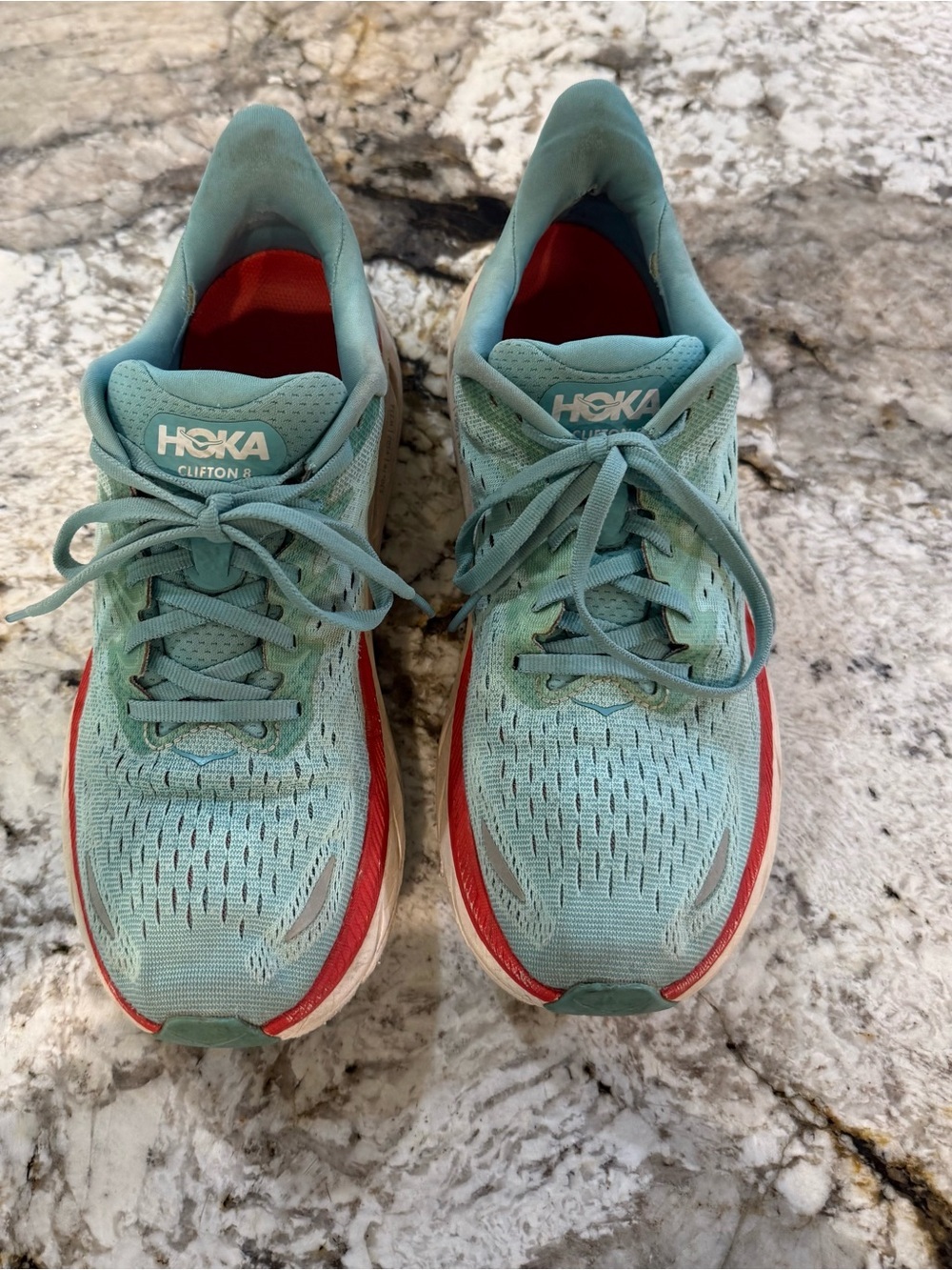 HOKA Clifton 8 Teal Running Shoe in Women’s Size 9.5 - Picture 2 of 11